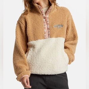 Billabong Women’s Horizon Mock Neck Colorblock Half Zip Fleece Pullover Sz M
